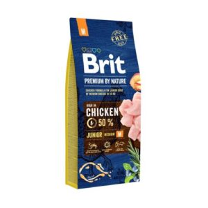 BRIT Premium Junior M – Премиум храна за медиум раст Јуниор (пилешко) 15кг.
