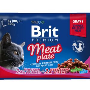 Brit Premium Cat Pouches – Брит пауч за маче (говедско и пилешко) 4х100гр.