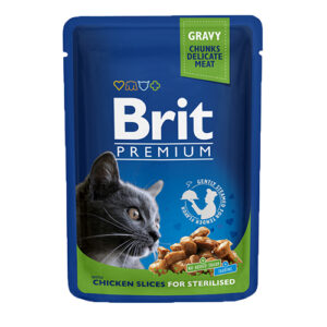 Brit Premium Cat Pouches – Брит пауч за маче (парчиња пилешко) за стерилизирани 100гр.