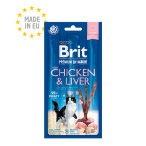 Brit Premium by Nature Cat Sticks with Chicken & Liver – Стапчиња за маче со пиле и џигер (95%месо)