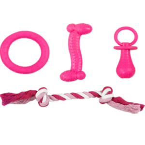 Сет играчки за мали кучиња – розев